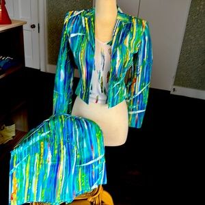 Alberto Makali skirt suit with coordinating tank, size 2